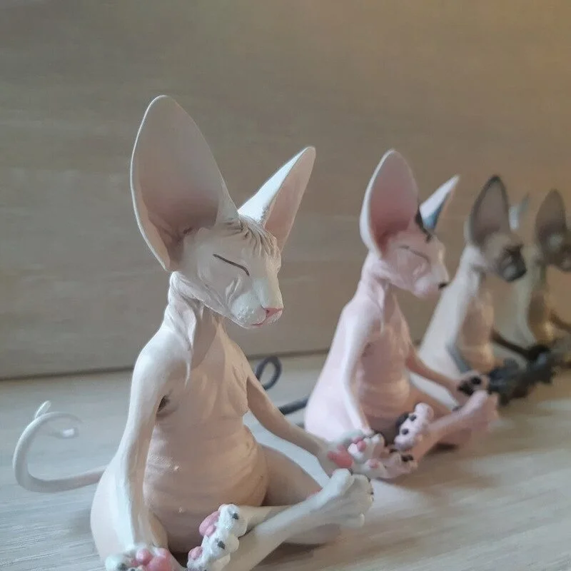 

Hairless Cat Sitting Animal Meditation Pendant Meditation Cat Zen Garden Decoration Home