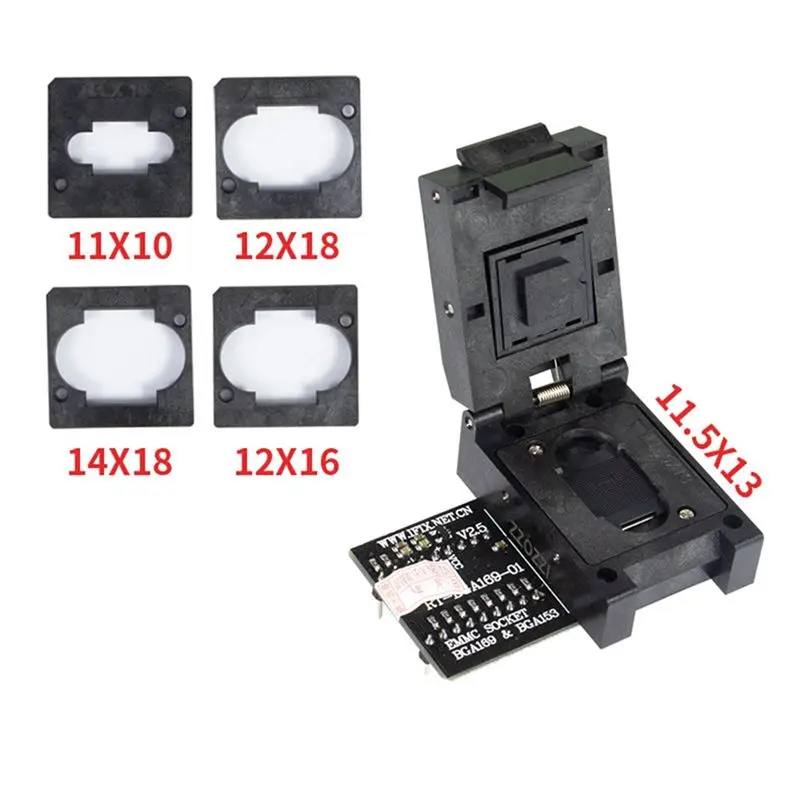 Адаптер A72Z RT-BGA169-01 BGA169  BGA153 EMMC V2.5 с 4 боксами для BGA-чипов для программатора RT809H (art.: 3920dbddda458) - 3920dbddda458