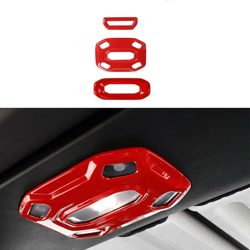 

Красная Внутренняя крышка F & R для светильник для чтения для Jeep Wrangler JL 2018-2020 ABS 3 шт.