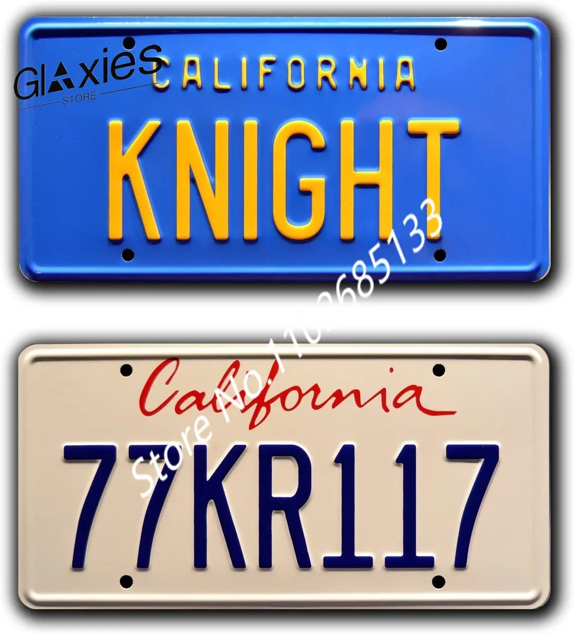 

1 pck Mchies Knight Rider | KITT + 77KR117 | Metal Printing License Plates