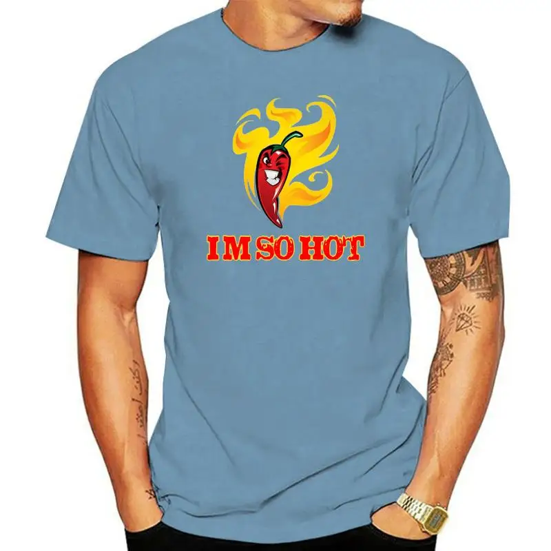 Men Short sleeve tshirt Im So HOT! Red Chilli Pepper T Shirt Classic Women t-shirt