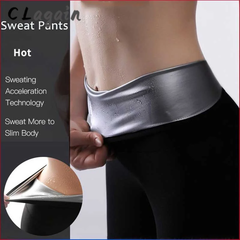 

Women High Waist Shaping Slimming Pants Silver coating Weight Loss Waist Trainer Fat Burning Sweat Sauna Capris Leggings Shapers