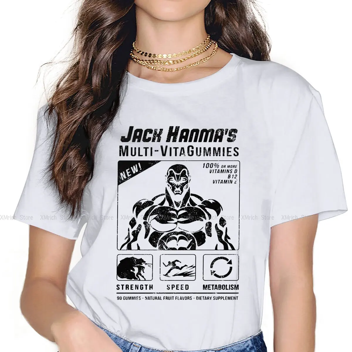 

Essential Black Female Shirts Grappler Baki Hanma Yujiro Dou Manga Vintage Women Tshirts Harajuku Casual Feminine Blusas