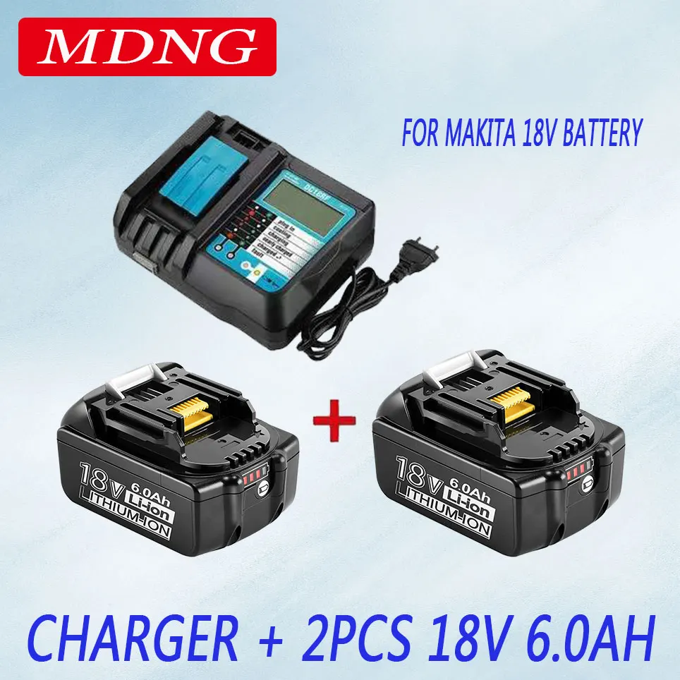 

Original BL1860 Rechargeable Battery 18 V 6000mAh Lithium ion for Makita 18v Battery BL1840 BL1850 BL1830 BL1860B+ 4A Charger