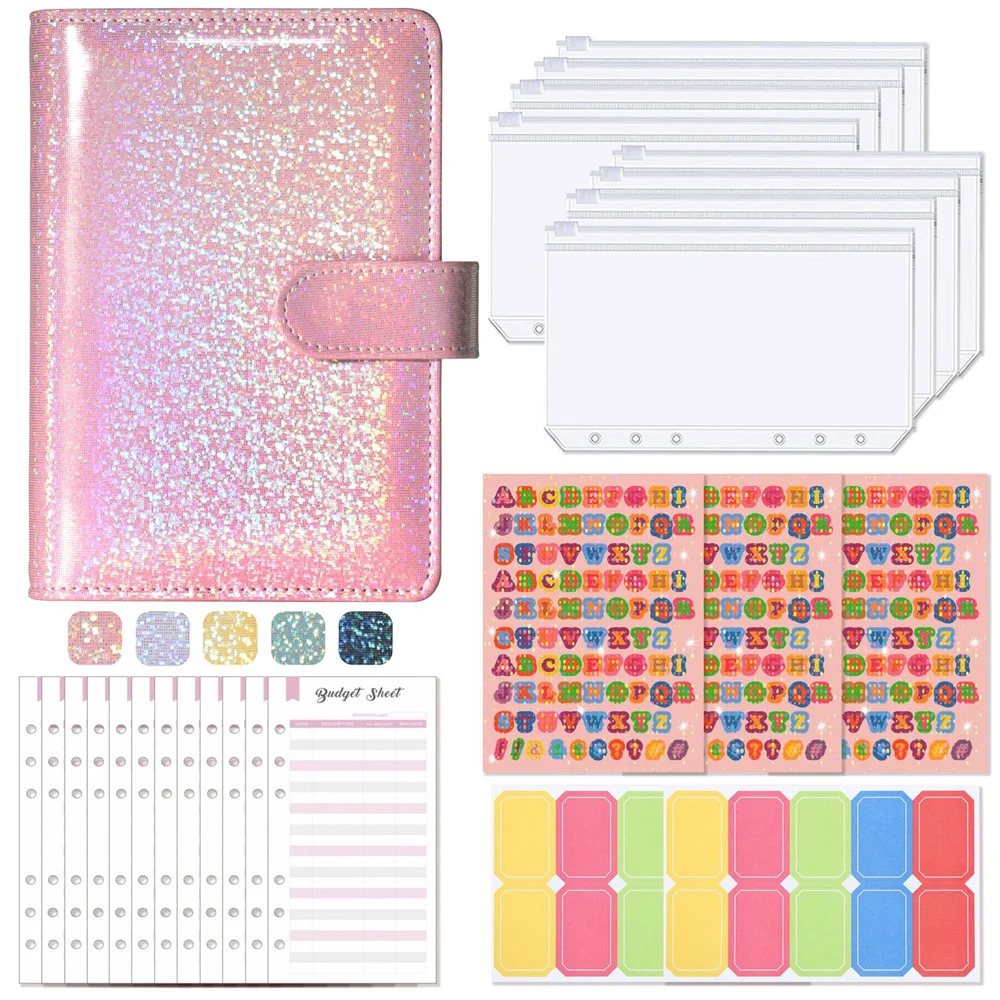 

A6 Colorful Macarons Hand Ledger Binder Budget Loose-leaf Notebook New Daily Planner Money Organizer Cash Financial Notepad Book