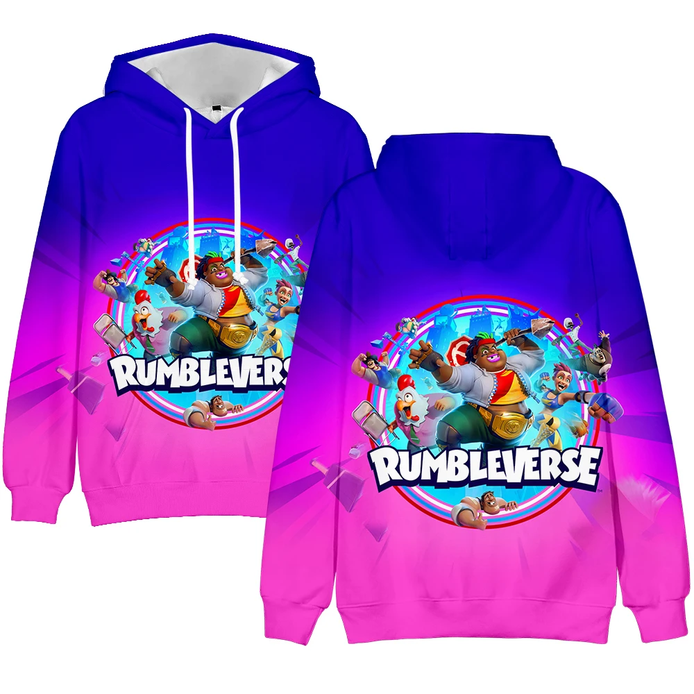 

Rumbleverse Men and Women Sweatshirt Hot Game Cartoon Tops Baby Clothes 8 To 19 Years Kids Game Hero 3D Boys Girls Hoodie