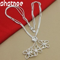 925 sterling silver three snake chain butterfly necklace 18 inch chain for women man engagement wedding fashion charm jewelry