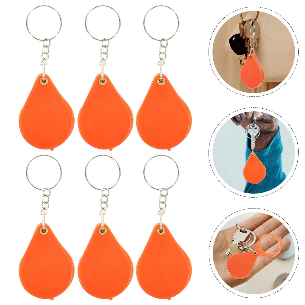

6Pcs Pocket Folding Jewelry Pocket Magnifier Keychain Magnifier Magnifying For Jewelry for Kids Friends