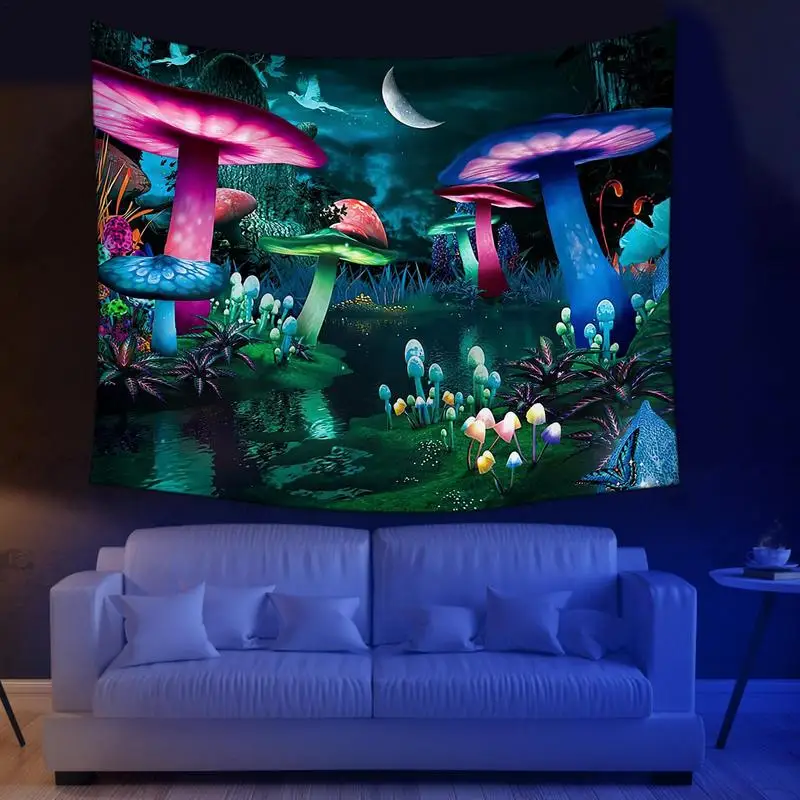 Сказочный гобелен в виде грибов мечты украшение на стену Галактика Космос