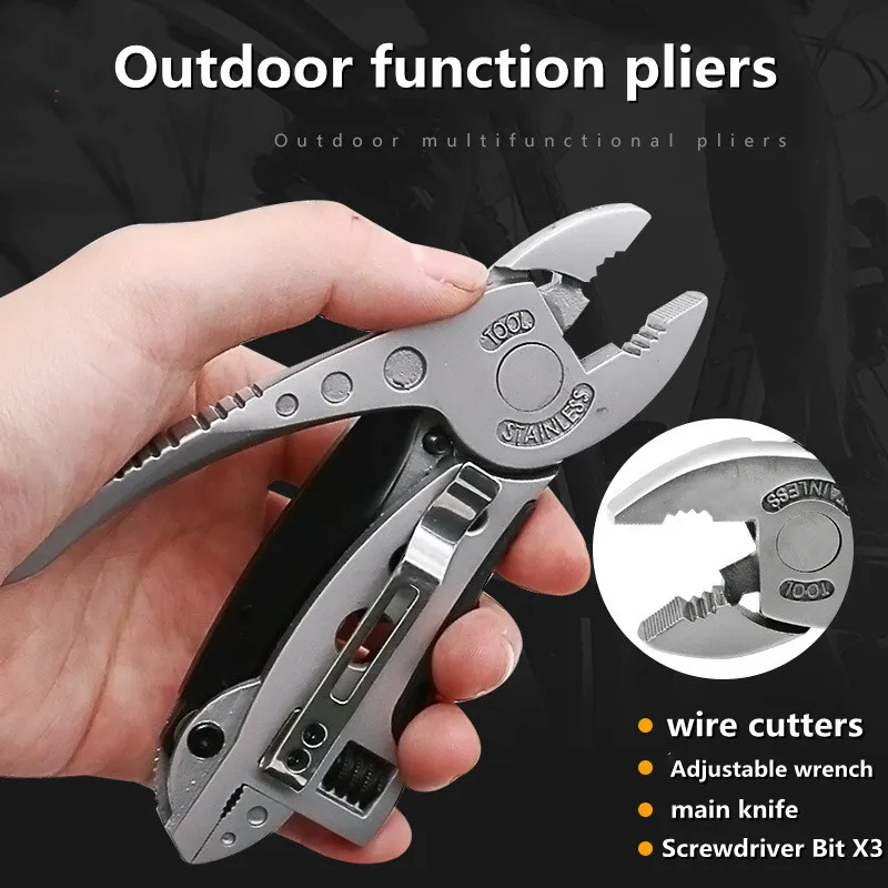 

Multifunctional 10 In 1 Keychain Plier Screwdriver Pocket Tools Outdoor Camping Multi-purpose Pliers and Wrench