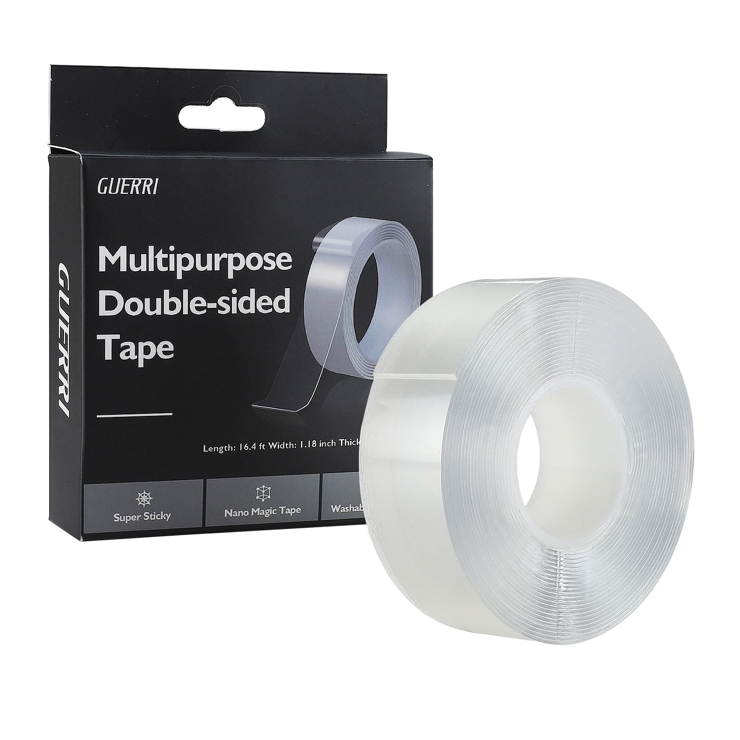 

16.4 Ft Double Sided Tape Heavy Duty Multipurpose Mounting Tape Washable Reusable Traceless Sticky Wall Tape for Office/Home