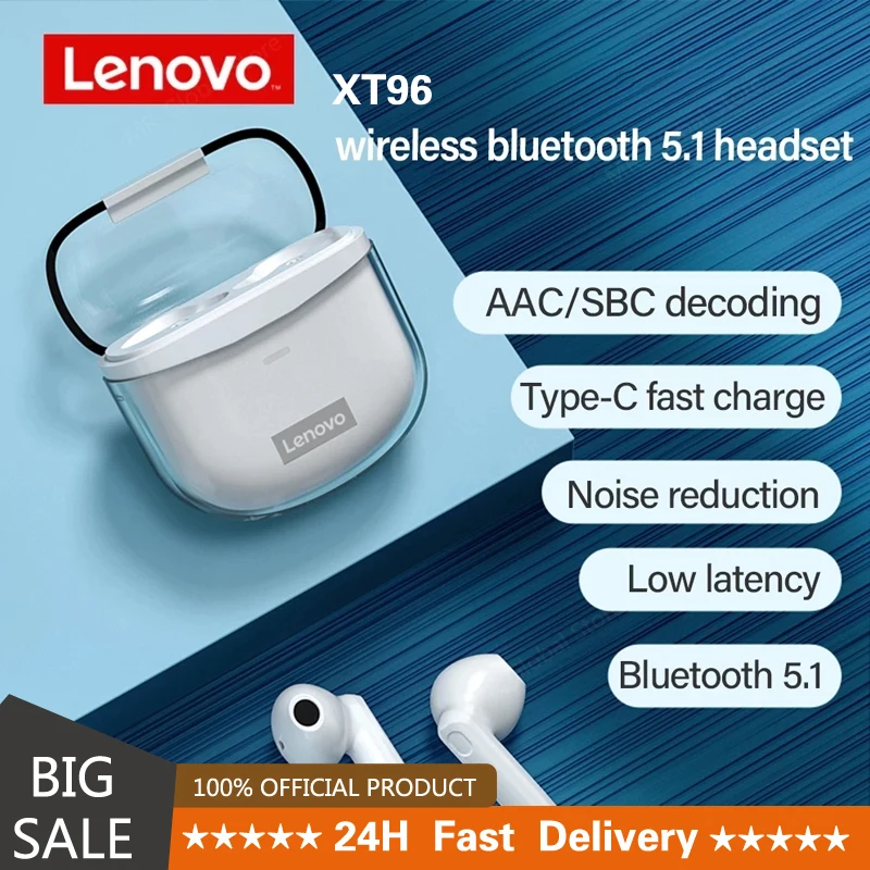 

TWS-стереонаушники Lenovo XT96 с поддержкой Bluetooth 5,1 и микрофоном