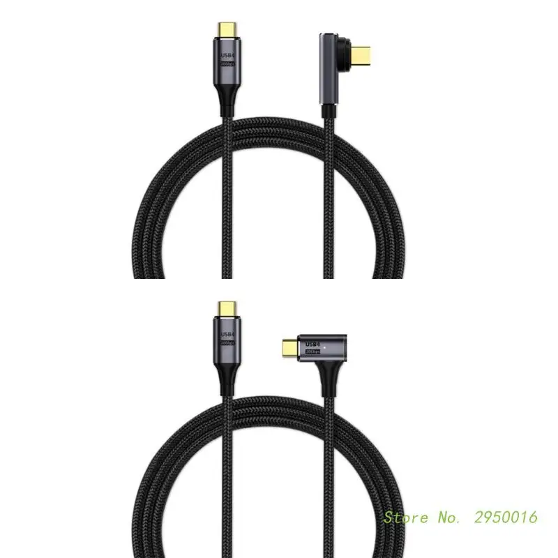 

Плетеный USB 4 кабель 90 ° PD100w, кабель для быстрой зарядки с дисплеем 8K @ 60 Гц, магнитный Соединительный шнур, кабель Type-c к Type- C