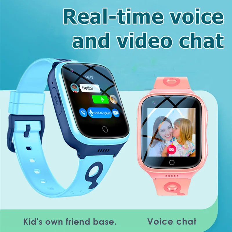 4G Kids Smart Watch Phone 1000 мАч Водонепроницаемый IP67 Видеозвонок SOS GPS LBS WIFI Местоположение