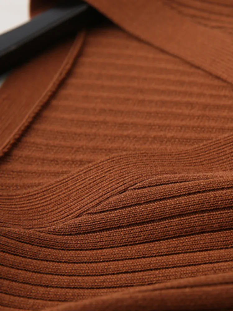 LANMREM однотонный вязаный комплект из 2 предметов свободный длинный пуловер с