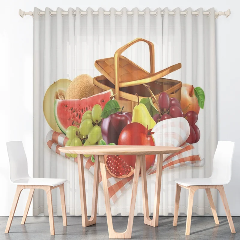 HD Современные зеленые овощи шторы на заказ перец чили баклажаны огурцы тонкая