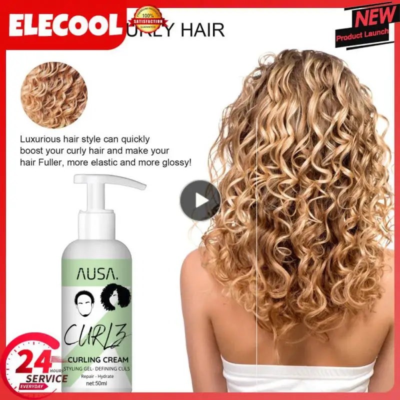 

AUSA 50ml Curly Hair Elastic Cream Fixing Agent Hair Stereotype Moisturizing Care Prevent Frizz Curly Hair Enhancer Styling HOT