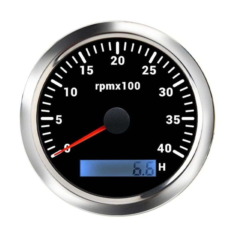 

85 мм Морской Спидометр 0-4000 об/мин Спидометр с 7-цветной подсветкой цифровой одометр для яхт лодок