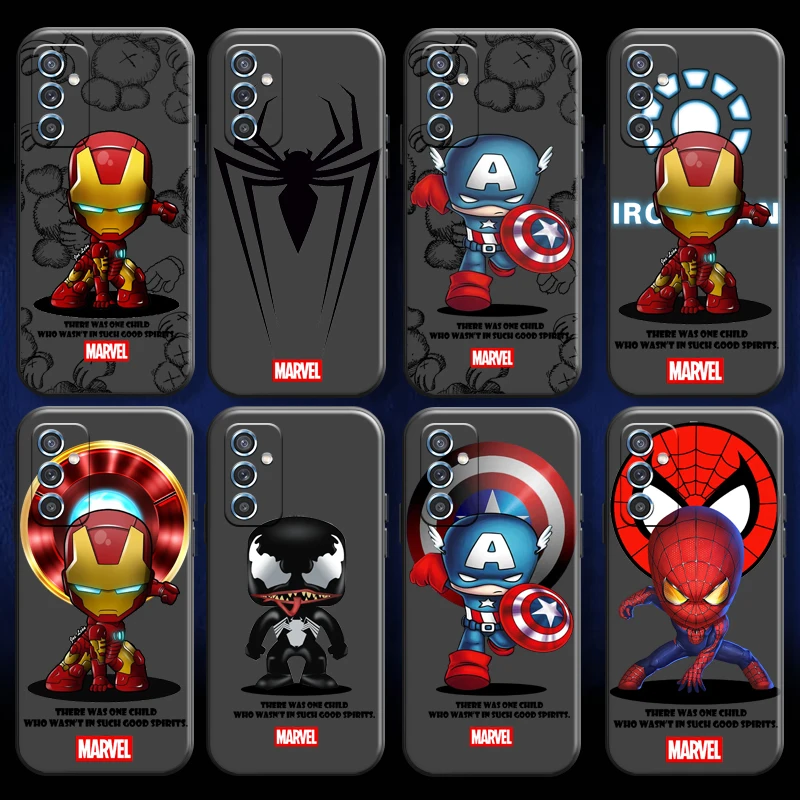 

Venom Spiderman Marvel Alliance For Xiaomi Redmi 10 Note 9 10 Pro 5G 9T 10S Phone Case Coque Liquid Silicon Funda Black Back
