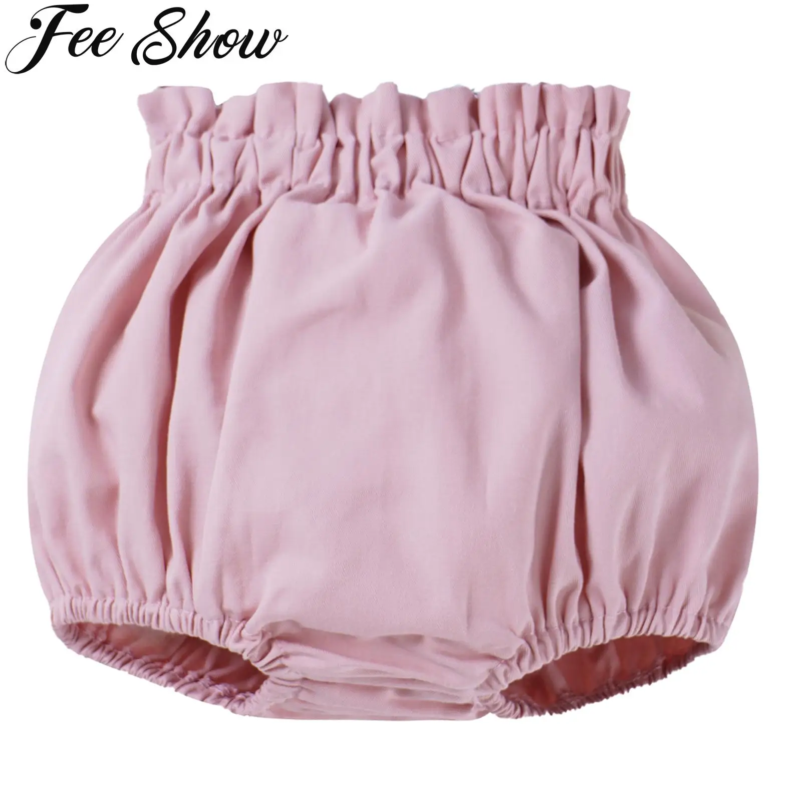 

Summer Infant Baby Girls Cotton Linen big PP shorts bread pants Solid Color Ruffle Newborn Bloomers toddler Girls Diaper Covers