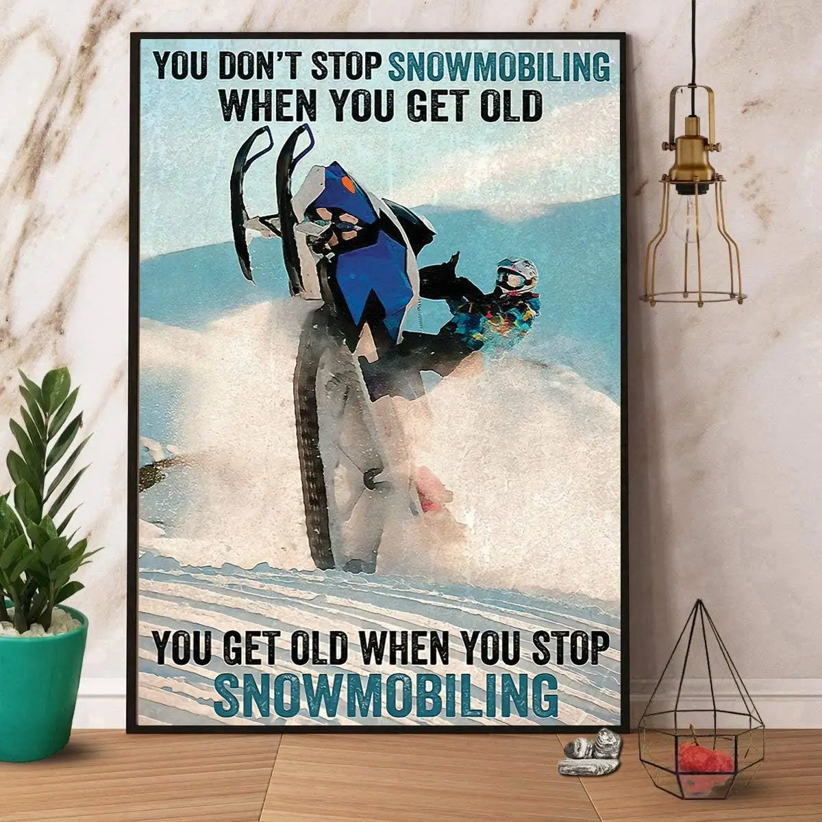 Винтажный снегоход Pzecaru металлический знак вы стареете когда останавливаете