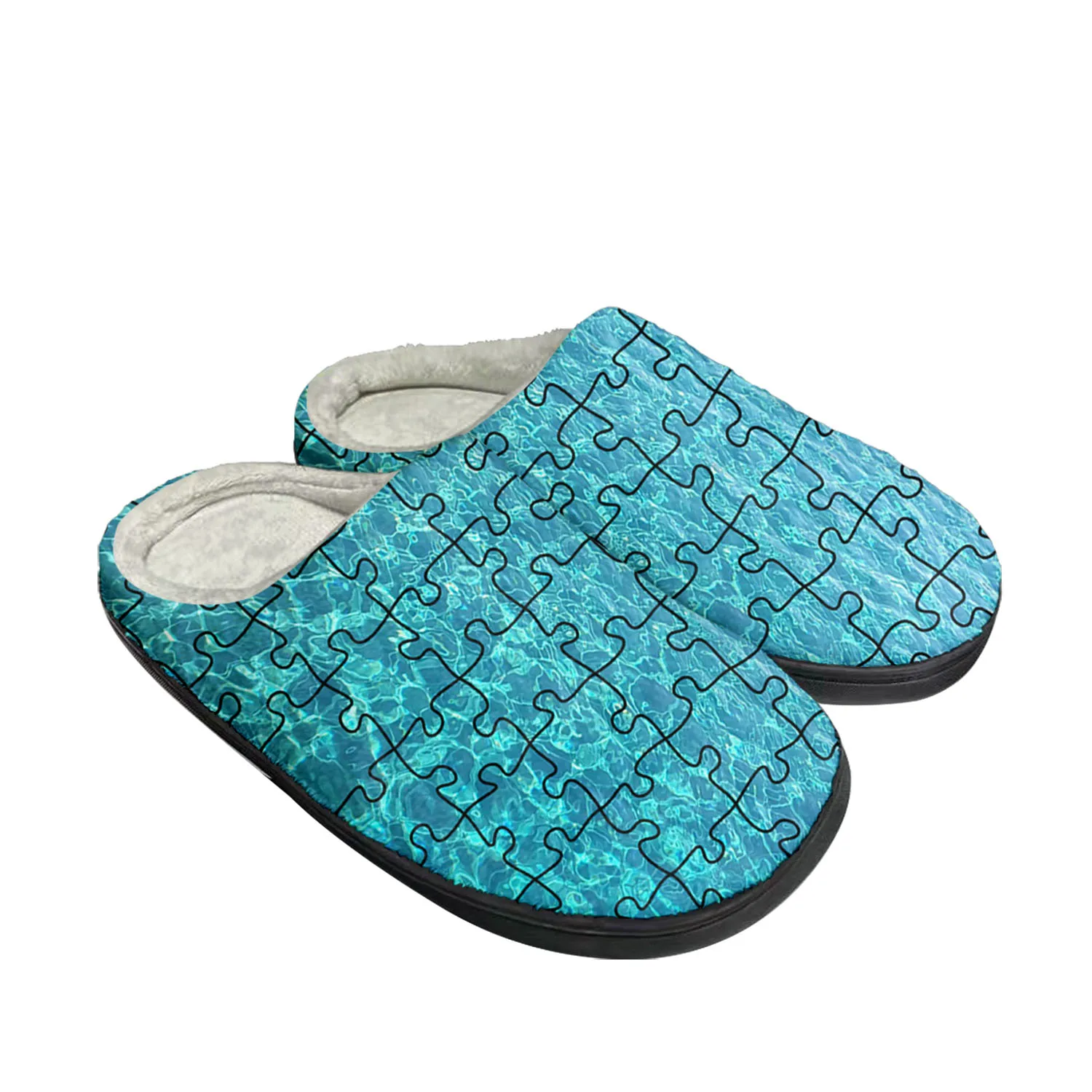 

Puzzle Printing Pop Home Cotton Custom Slippers Mens Womens Sandals Plush Bedroom Casual Keep Warm Shoe Thermal Slipper Black