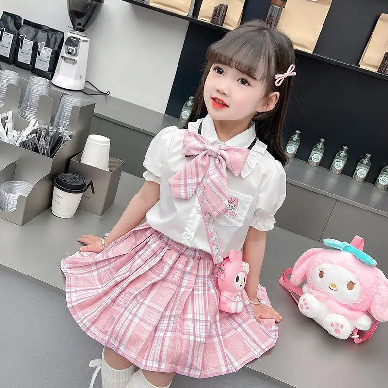 Вечерние платья Sanrio My Melody Kuromi платье принцессы Jk для девочек летнее детское Kawaii с