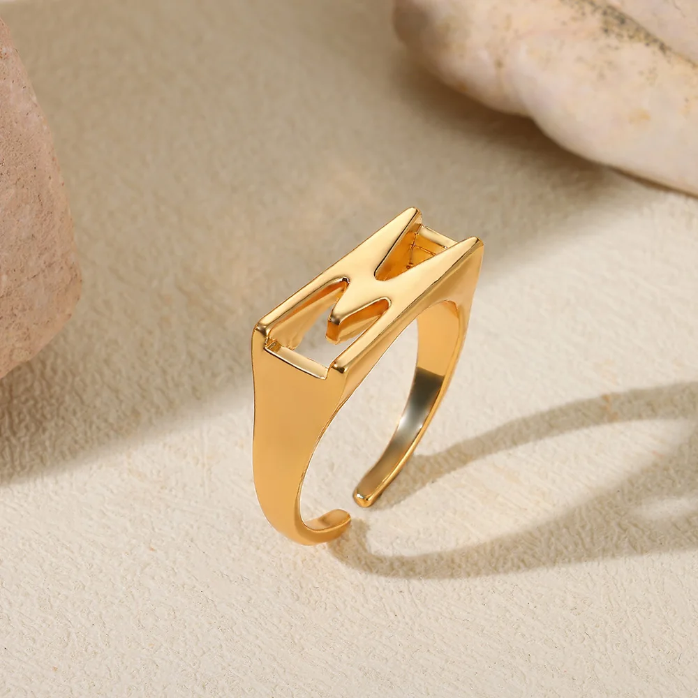 Кольца с буквами и инициалами для женщин позолоченные 26-буквенные кольца