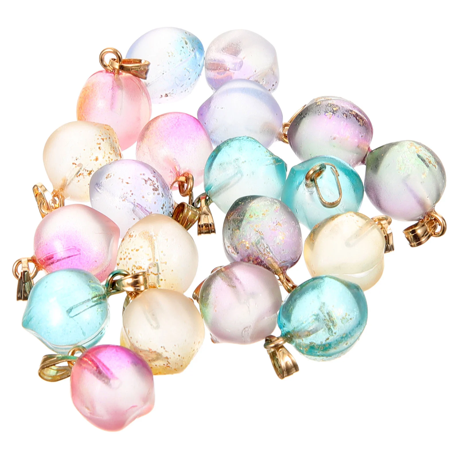 

Glass Peach Necklace Pendants Decors DIY Craft Ornaments Charms Novelty Bracelet Crafts Choker