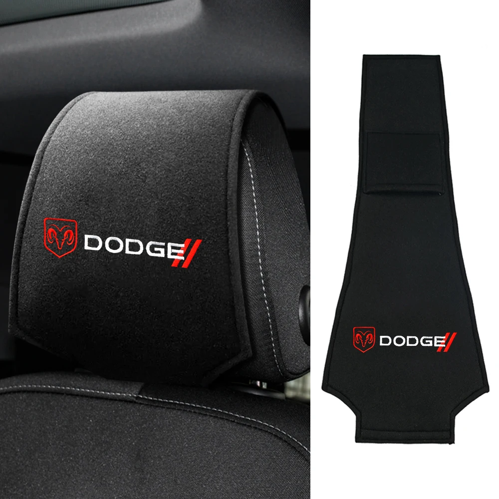 

Car Headrest Cushion Cover Auto Logo Head Neck Pillow Case Accessories For Dodge Challenger Durango Charger Avenger Caliber 1500