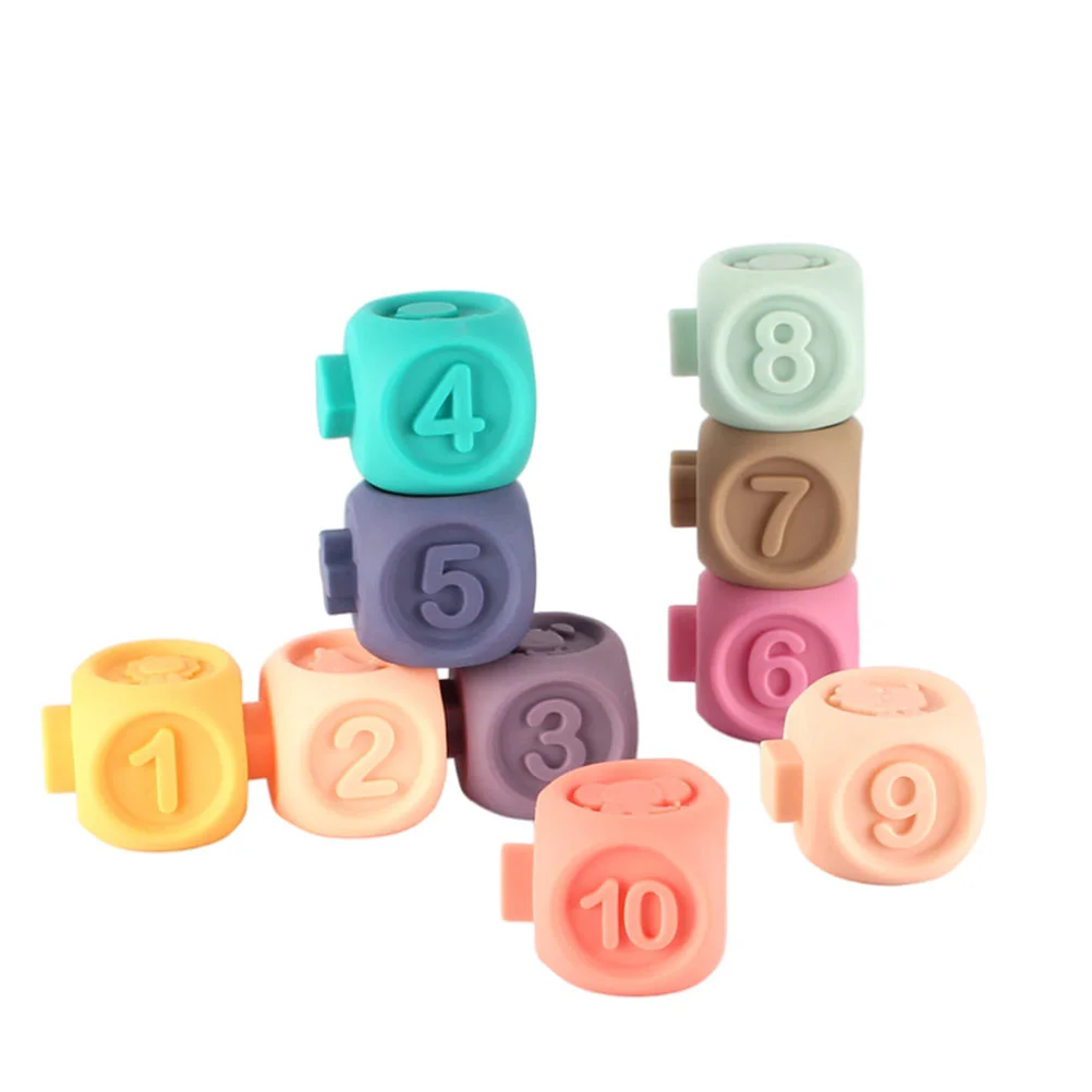 

1 Set Baby Stacking Number Cognitive Plaything Color Cognitive Plaything Molar