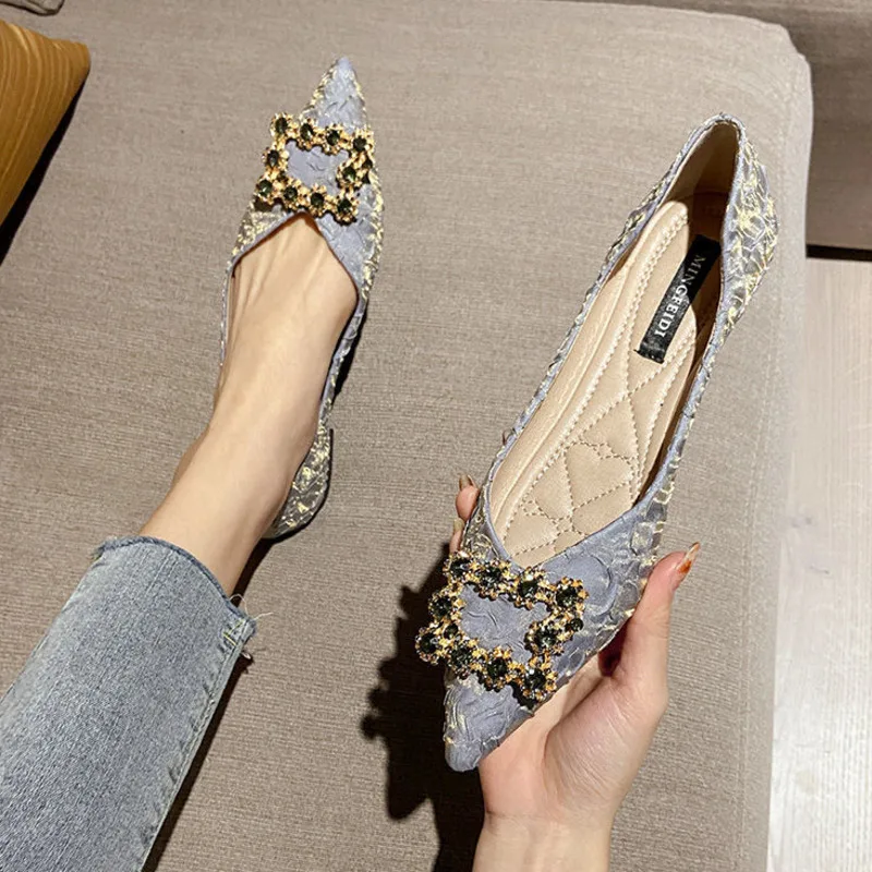 

Туфли женские с острым носком, на плоской подошве, весна-лето-осень