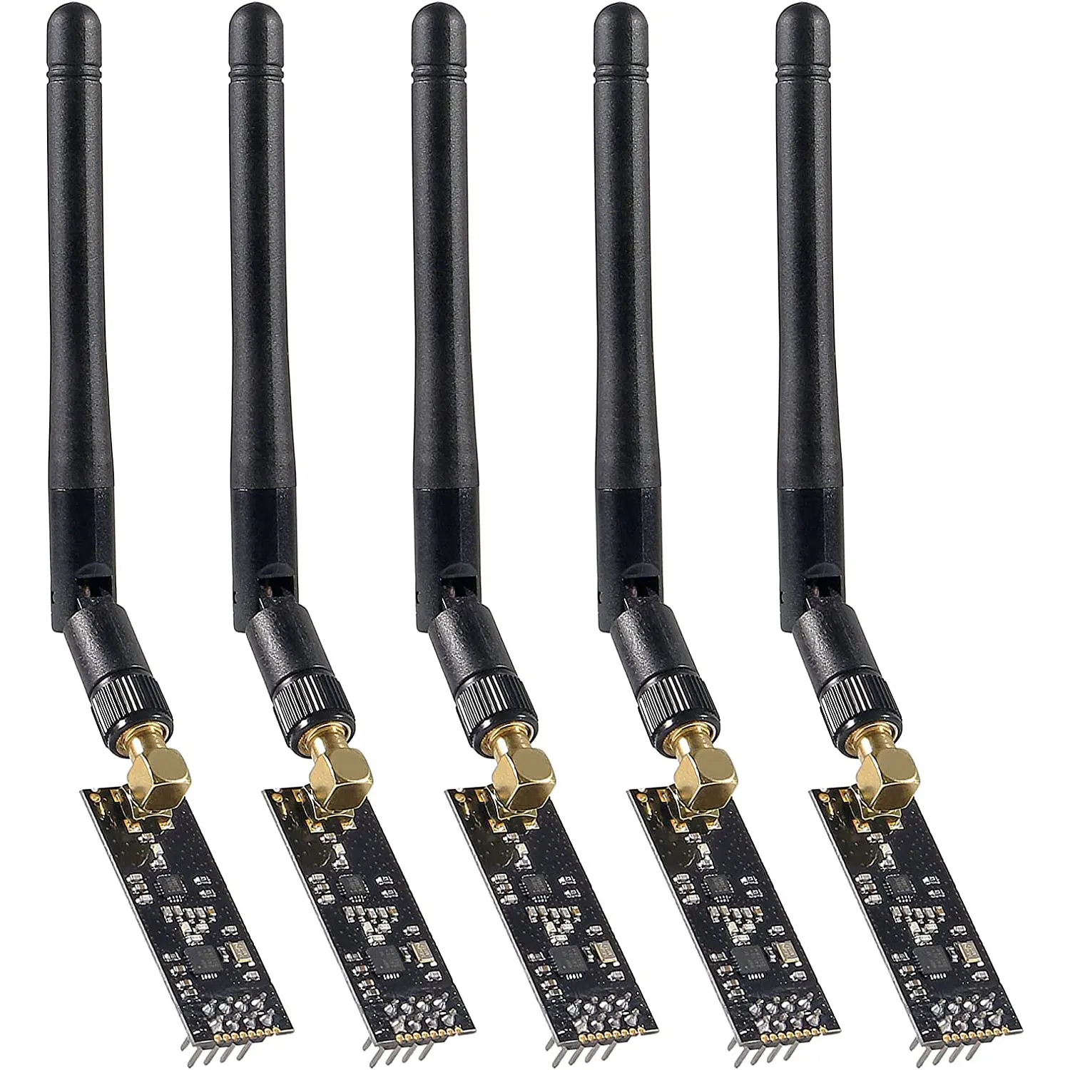 

5pcs NRF24L01+PA+LNA Wireless Transceiver RF Transceiver Module with SMA Antenna 2.4G 1100m For Arduino KY67