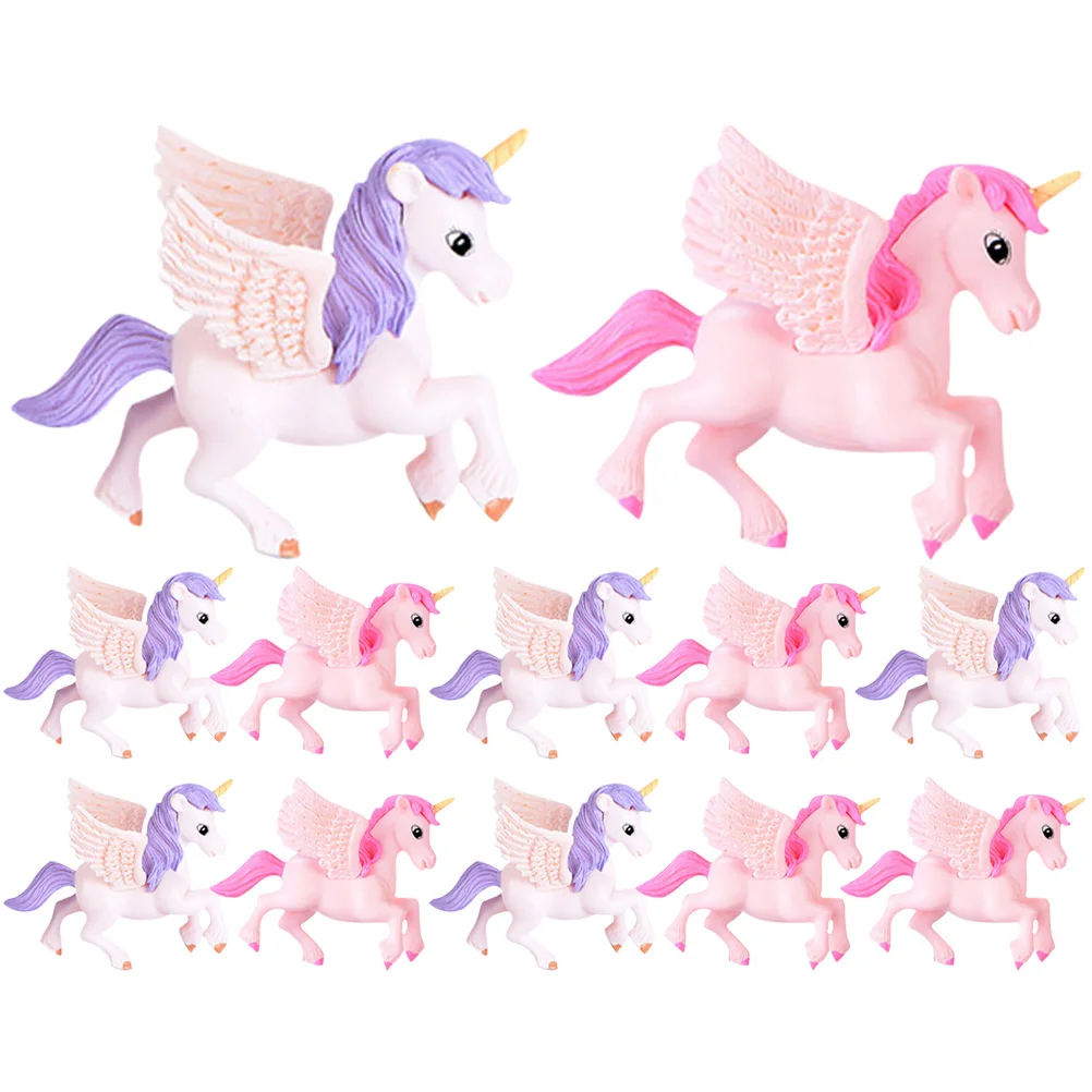 

Dollhouse Miniatures Pegasus Unicorn Figurine Micro Landscape Decoration Bonsai Animals Crafts Mini Statues Resin
