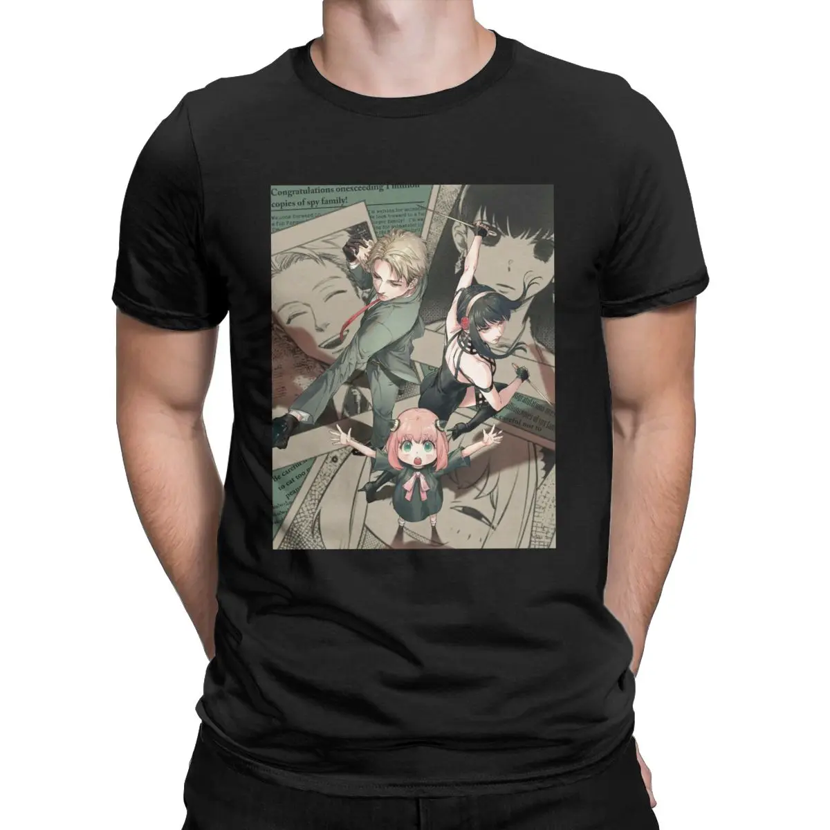 

Spy X Family manga Men's clothing anime Vintage Tee Shirt Short Sleeve Crew Neck T-Shirts Cotton Summer Tops