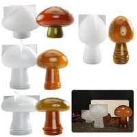 new 4 models 3d stereo silicone mushroom candle mold diy aromatherapy gypsum mold craft home decoration candle making mold