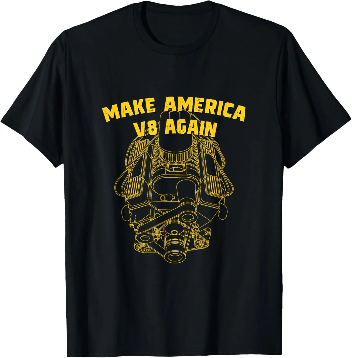 Make America V8 Again — винтажная классическая футболка для любителей американских