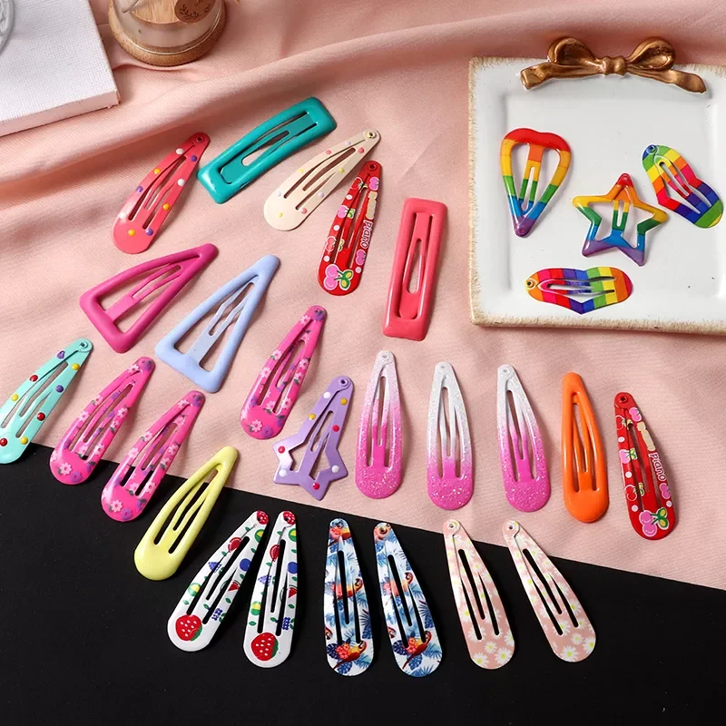 

10Pcs/Set New Girls Hairpins Colorful Waterdrop Shape Hair Clips Hair Claw Women Kids Fashion Side clip Hair Accessories