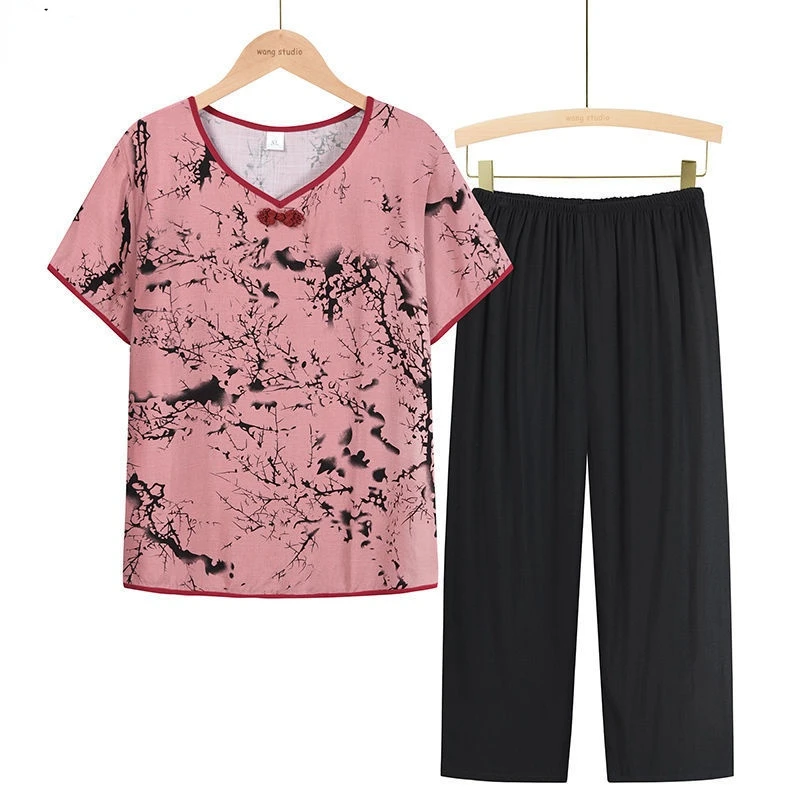 

Set Woman 2 Pieces Summer Short Sleeve T-shirts+pants 2022 Casual Style Loose and Thin Two-piece Woman Suit Oversize Shorts
