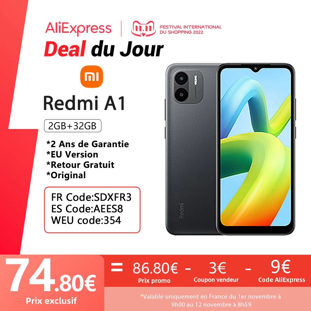 Ceny Globalna Wersja Xiaomi Redmi A1 Smartphone 2 GB + 32 GB MTK Helio A22 Kamera 8mp Szybkie ładowanie 10W Bateria 5000mAh światowa Premiera Ceny Globalna Wersja Xiaomi Redmi A1 Smartphone 2 GB + 32 GB MTK Helio A22 Kamera 8mp Szybkie ładowanie 10W Bateria 5000mAh światowa Premiera