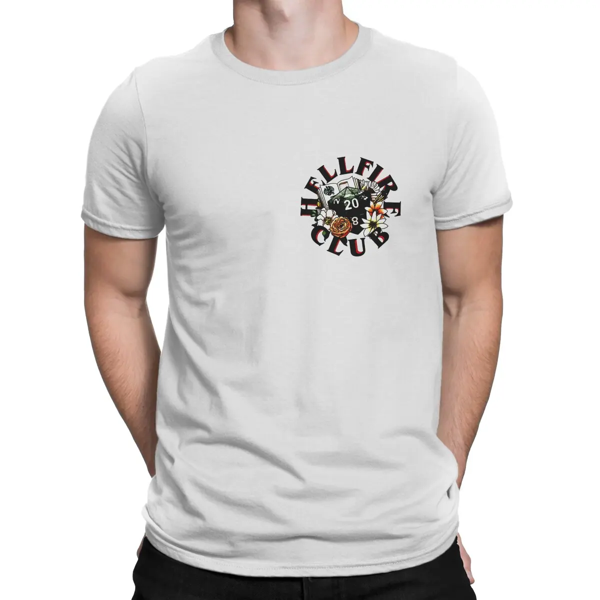 

hellfire club Stranger Things season Newest TShirt for Men Hellfire Club Classic1 Round Collar Pure Cotton T Shirt
