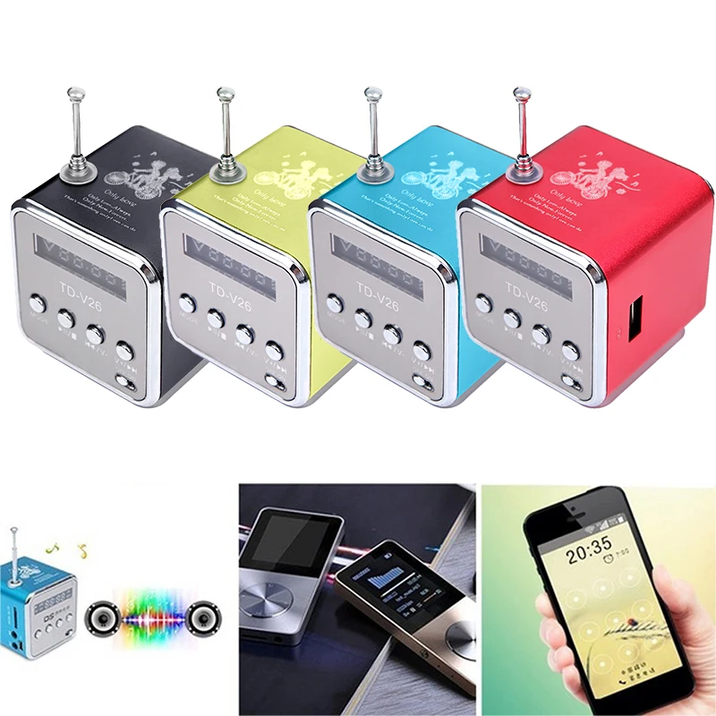 

Aluminum Alloy Mini Stereo Subwoofer MP3/4 FM Radio Receiver Portable Mini Bluetooth Speaker Support Micro SD/TF Card and U Disk