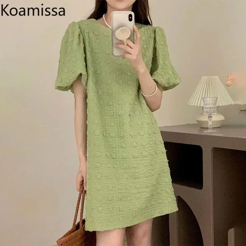 

Женское однотонное мини-платье Koamissa, с коротким рукавом, облегающее ТРАПЕЦИЕВИДНОЕ, Офисная верхняя одежда в Корейском стиле, новинка