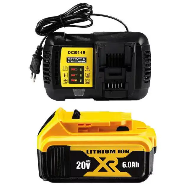 

6.0Ah 20V DCB206 Battery Compatible with DeWalt 20V 6.0Ah Lithium Battery Max DCB207 DCB205 Series Cordless Power Tools