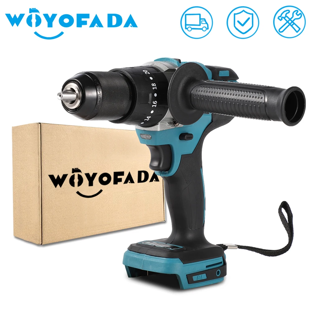 18V 13mm Cordless Brushless Electric screwdriver For Ice Screws Drilling machine Power Tool Drill Driver For Makita 18V Battery