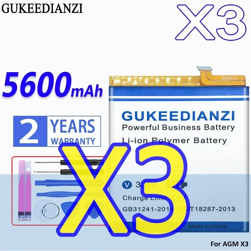 Аккумулятор GUKEEDIANZI большой емкости 5600 мАч/6550 мАч для AGM X5 X3 X2 SE X1 аккумулятор