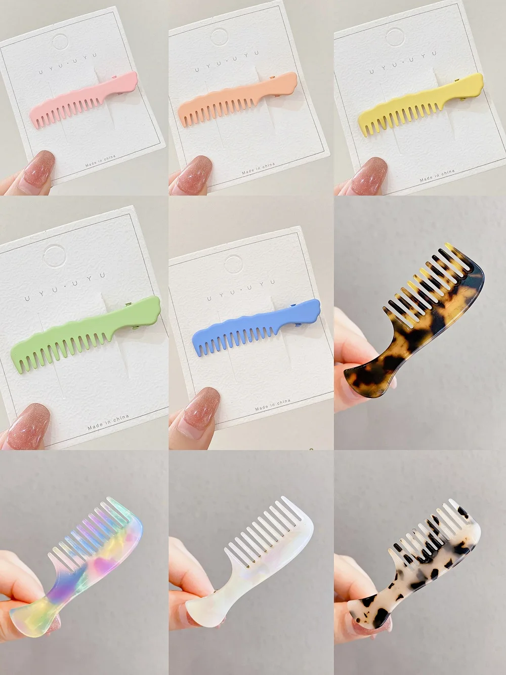 

Cute Comb Hairpin Female Candy Colors SideForehead Bangs Broken Clip Headgear Horizontal Clip Hair Accessories For Girls