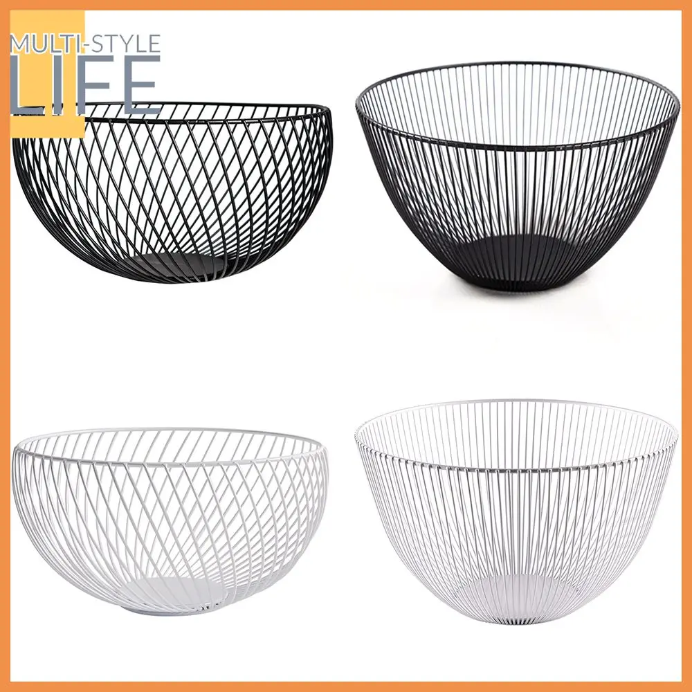 

1Pcs Fruit Basket Wrought Iron Modern Creative Kitchen Vegetable Basket Drain Basket Home Living Room Snack Fruit Plate