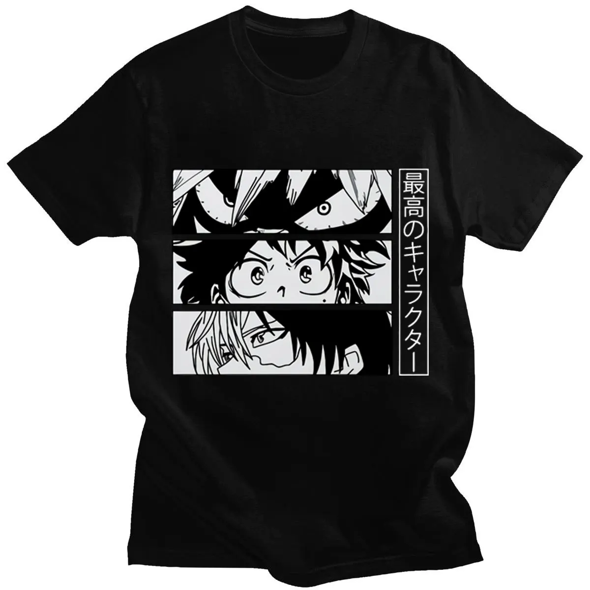 

Japanese Anime My Hero Academia T-shirt Deku Bakugou Katsuki Todoroki Shoto Pattern T Shirt cotton Male Harajuku Tshirt