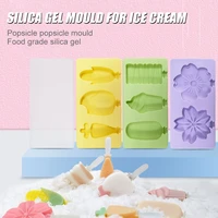 cherry blossoms silicone ice cream mold diy chocolate popsicle mold ice cream bar pop molds summer ice dessert tools with cover